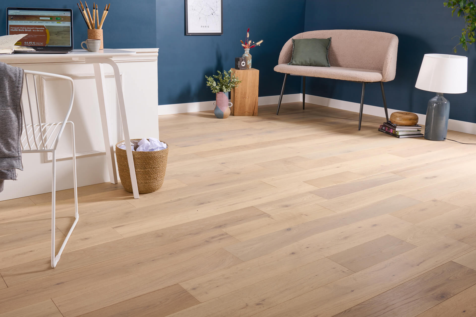 parquet contrecollé chêne Kristal aspect bois brut