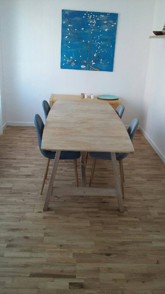 parquet chene massif clipsable Sable dans salle à manger