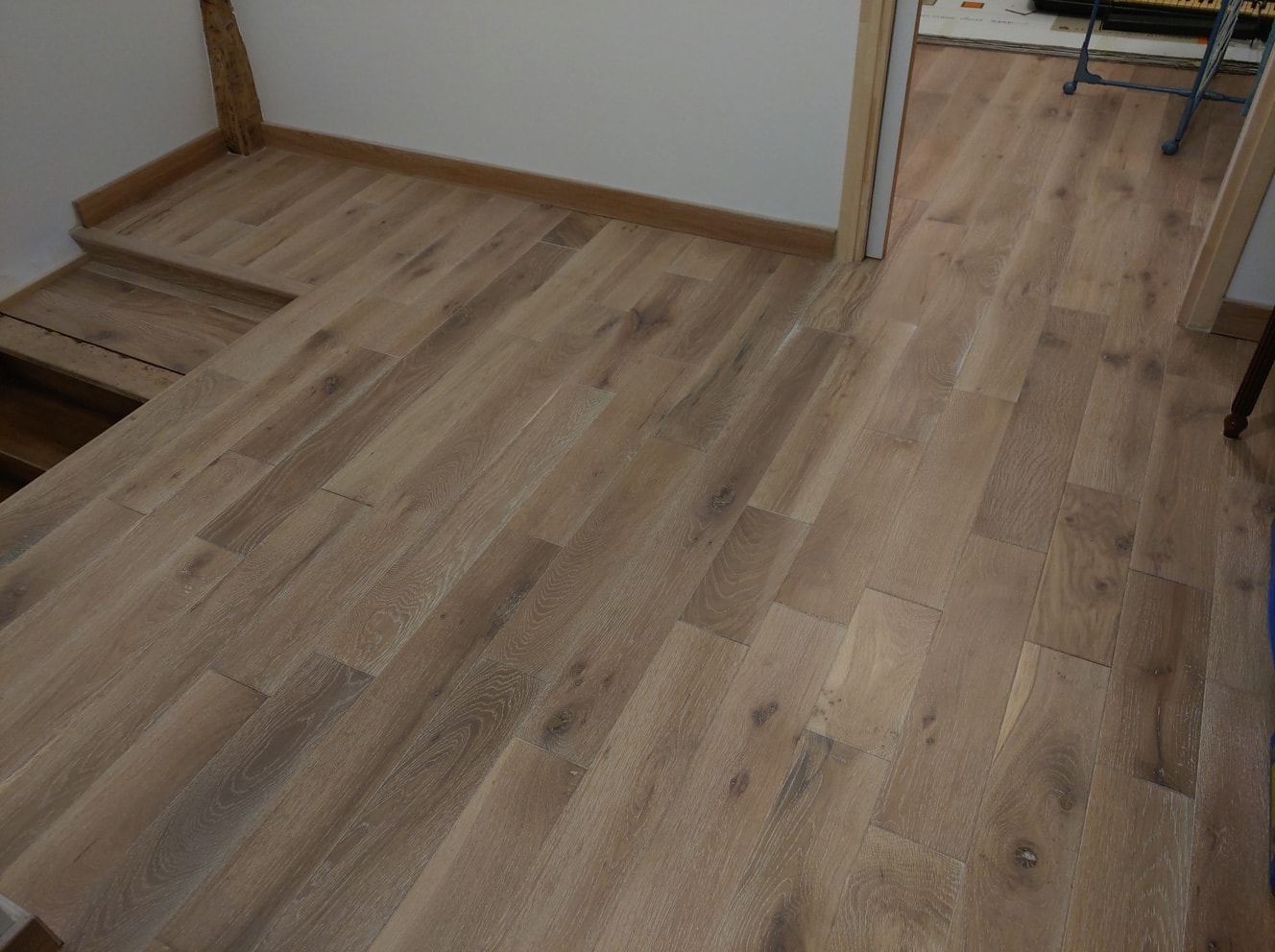 parquet chene massif cérusé blanc